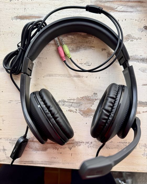 Headset com fio, microfone+som com entradas mini jack 3,5