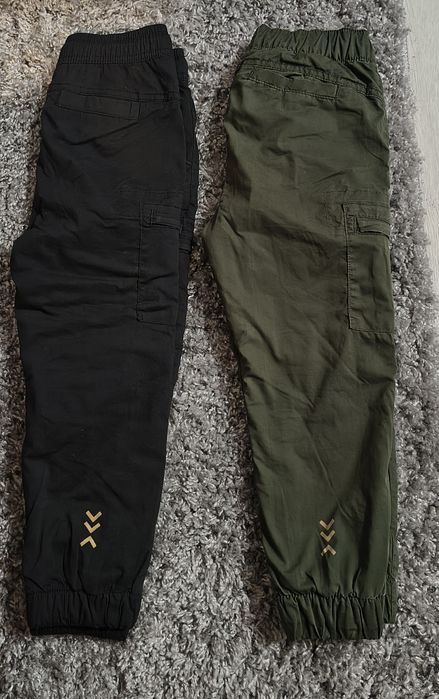2 pary Spodnie ocieplane SMYK,r.110 ,oliwka i czarne ,idealne joggers