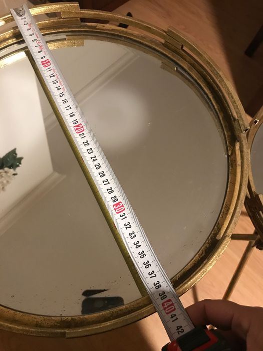 Mesas decorativas de apoio, dourado com espelho