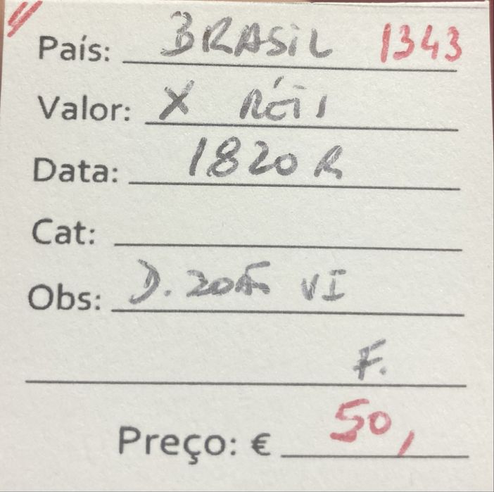 Moeda 1343 - BRASIL X Reis 1820 R