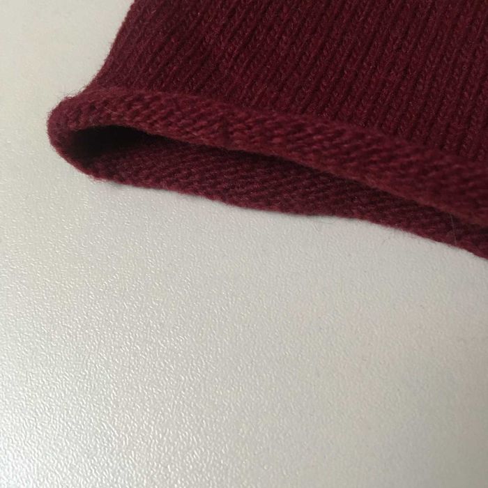 Винтажная шерстяная шапка бини Made in Italy raw edge beanie Y2K