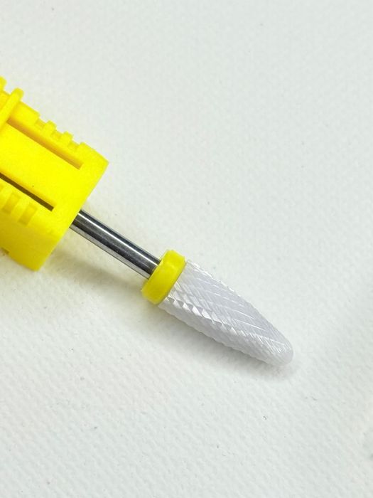 Frez Ceramiczny Do Paznokci Skórek STOŻEK Żółty Do Ściągania Żelu