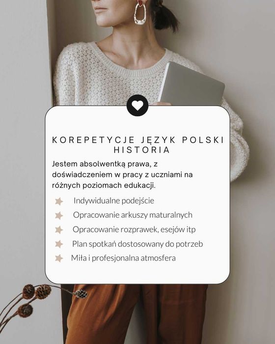 Korepetycje z języka polskiego, również matura poprawkowa  i historii 70 zł za h