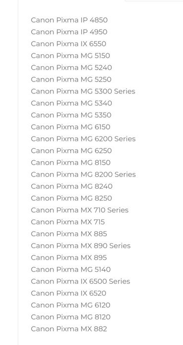 Tinteiros compatível com impressora Canon pixma