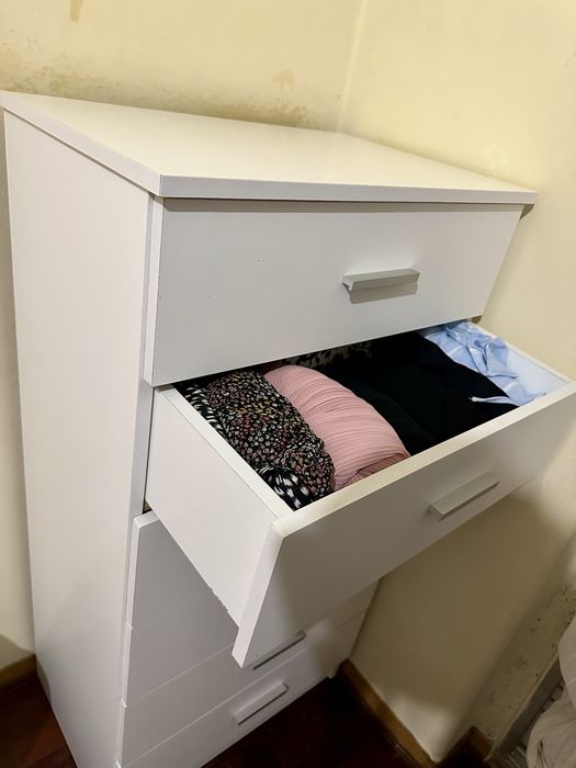 Cómoda c/ 6 gavetas, branco 60 × 40 × 120 cm
