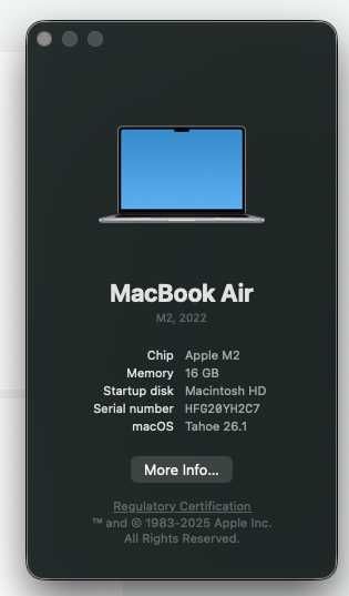 MacBook Air M2 Space Gray | 16GB RAM | 256GB SSD | Como Novo