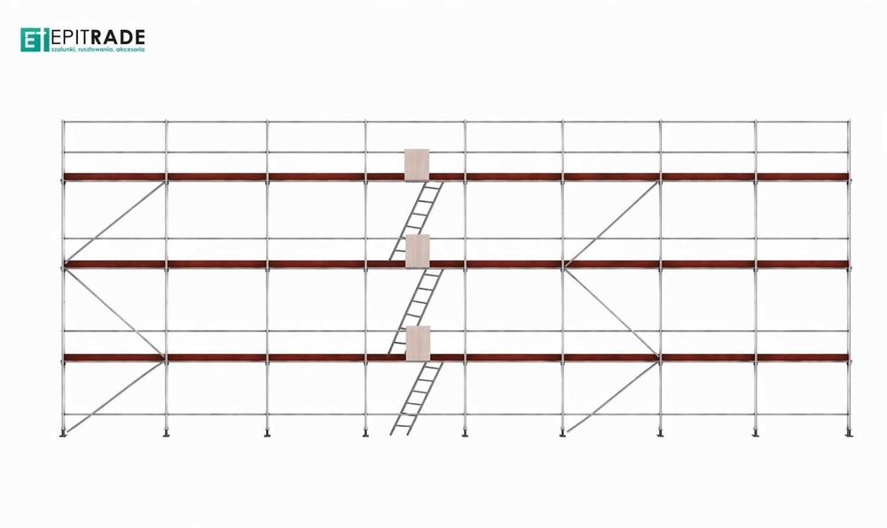 Rusztowanie elewacyjne pletak 200 m2 24 x 8,4m nowe nie używane