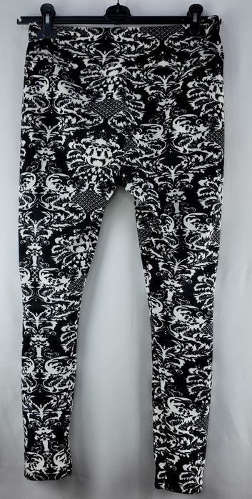 GNG legginsy bawełniane ocieplane L/2XL – czarno-białe