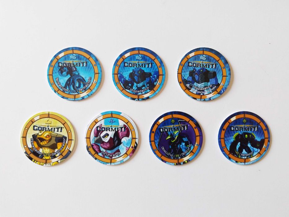 7 tazos (6 diferentes) GORMITI | Chipicao lote ou venda a vulso