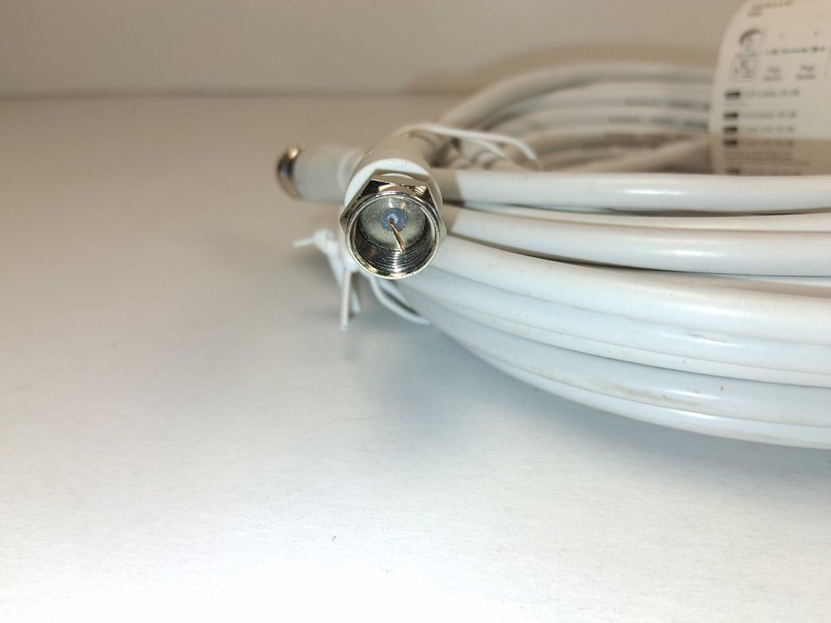 N273 Kabel Satelitarny Antenowy Hama F-Plug F-Stecker 10m 85dB Biały