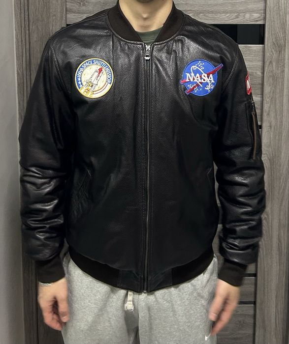 Шкірана куртка, бомбер NASA