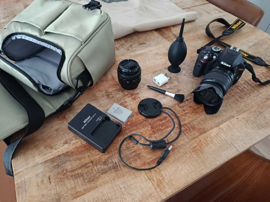 Camara Fotográfica Nikon D3300+Lentes 18-55 e 50mmFM