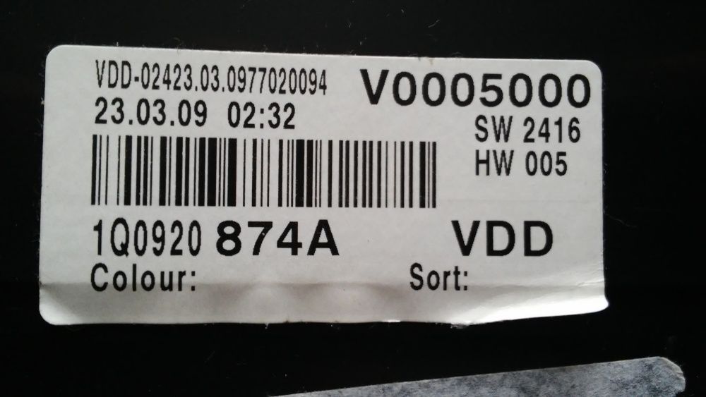 Панель щиток приборов VW EOS 1Q0920874A