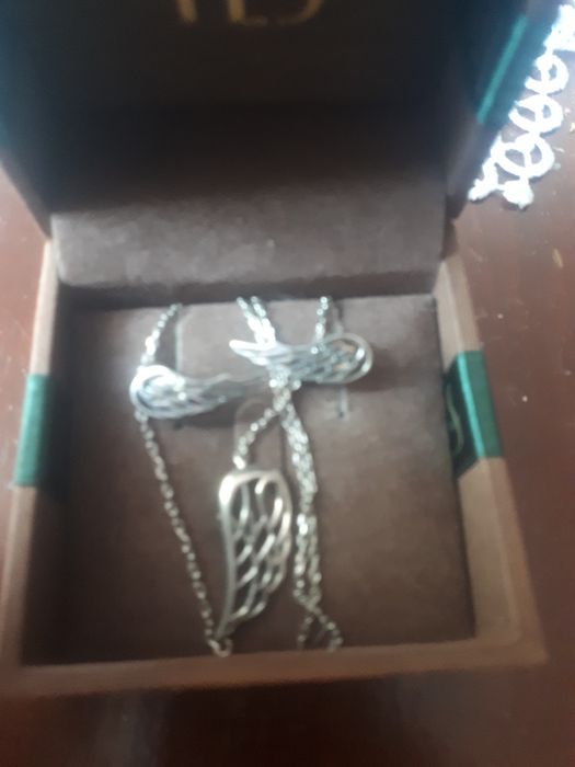 Zestaw biżuterii srebrnej skrzydła