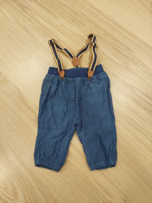 Calças com suspensórios bebé 3-6meses