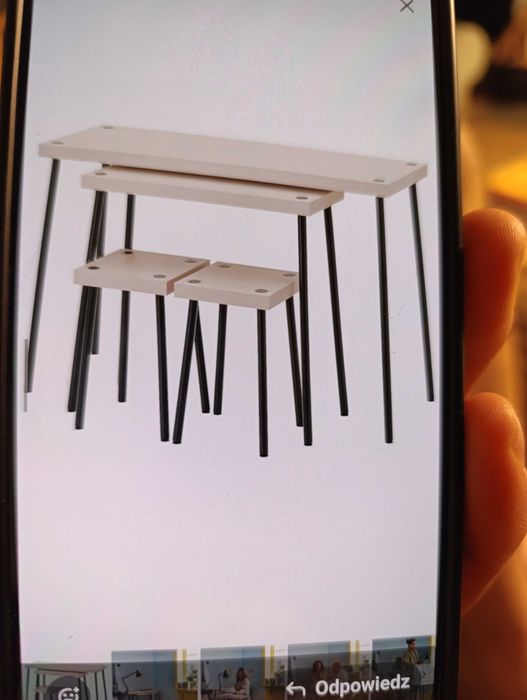 Stolik 2 sztuki, taboret 2 sztuki IKEA zestaw