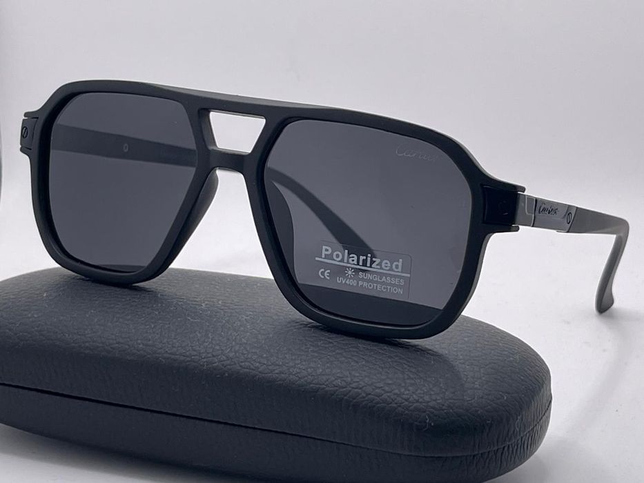 * CARTIER czarne męskie polaryzacyjne nowe sportowe okulary przeciwsłoneczne logo filtr uv 400