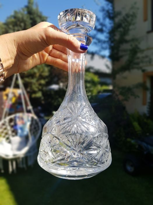 Karafka kryształowa Vintage PRL,  kryształy RETRO