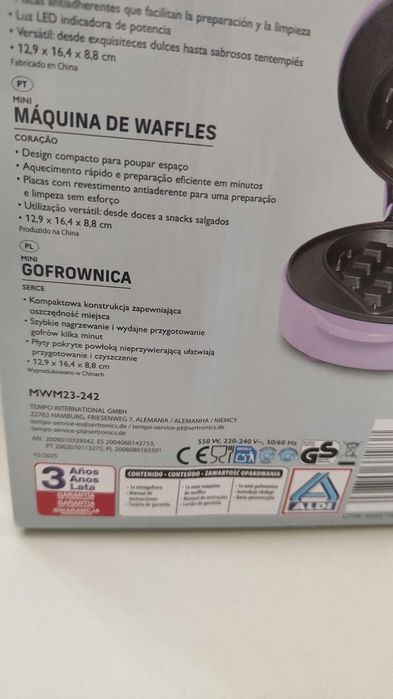 Mini Gofrownica serduszko Ambiano