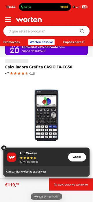 Calculadora grafica casio