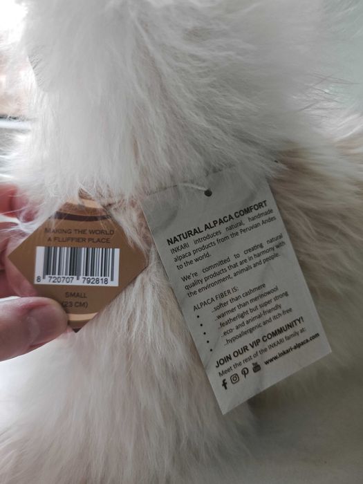 Alpaka Inkari monster fluff blonde small 23cm nowa