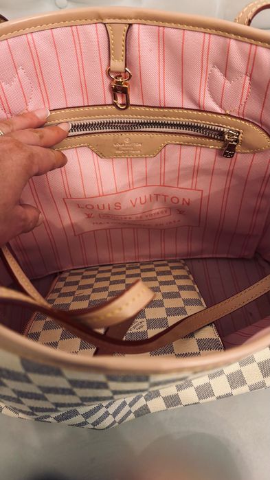 Torebka Louis Vuitton neverfull biała shopper bag