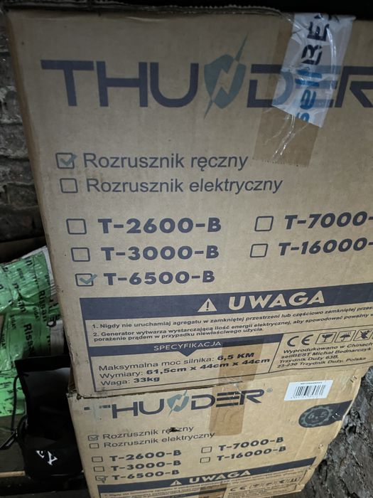 Agregat prądotwórczy THUNDER T-6500-B nowy