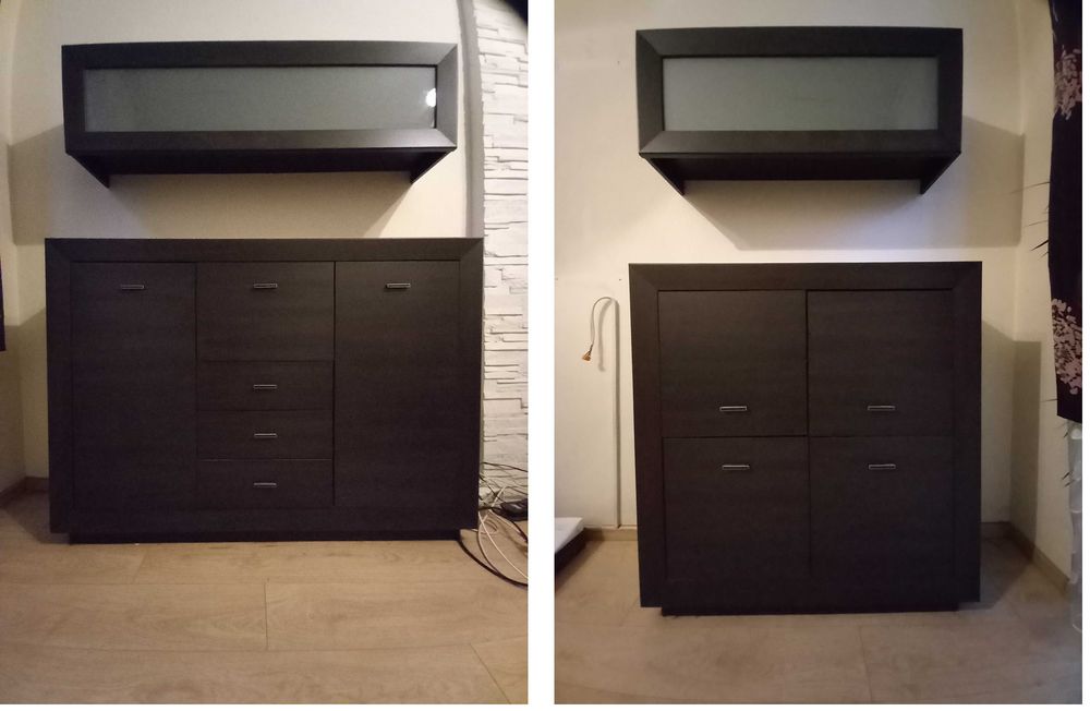 4 szafki, Komoda szafka Largo Black Red White, Wenge, Wrocław