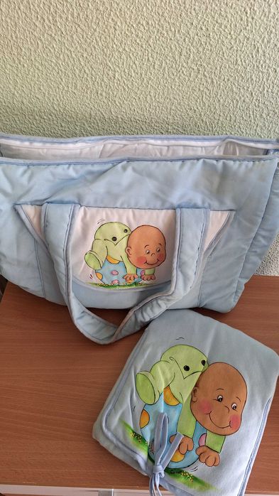 Saco de bebé + muda fraldas pintado à mão
