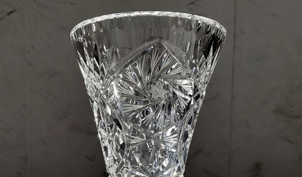 Mały wazon kryształowy kryształ Polska lata 80. PRL - b. dobry stan