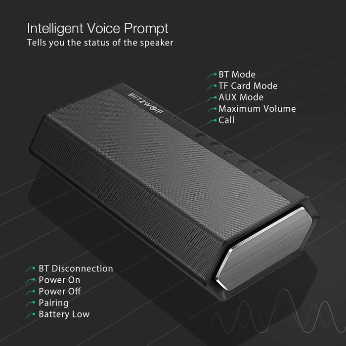 Soundbar BlitzWolf 40W 5200mAh Driver Duplo