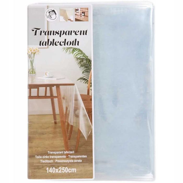 Przezroczysta bezbarwna cerata obrus na stół 140x250 cm ochrona blatu PVC