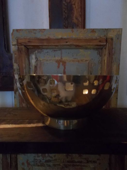 Przedwojenna Misa Styl Art Deco-Gruby Mosiądz-Ręczne Wykonanie-Vintage