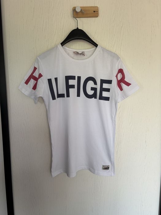 Biala bawelniana koszulka tommy w bardzo dovrym