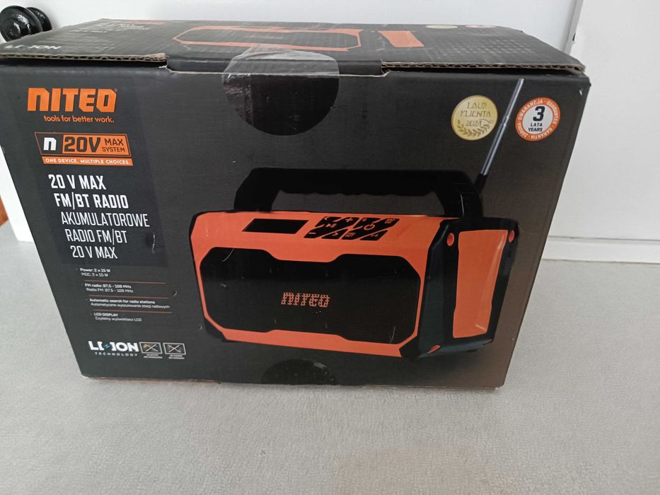 Radio warsztatowe akumulatorowe Niteo 20 V MAX