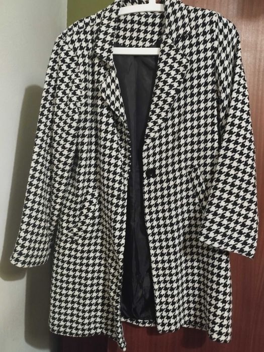 Casaco pé de galo preto e branco novo