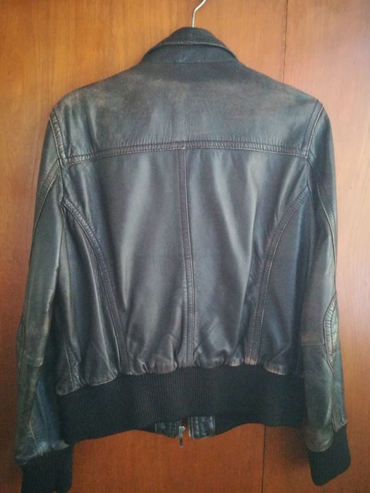Кожаный бомбер Leathertex