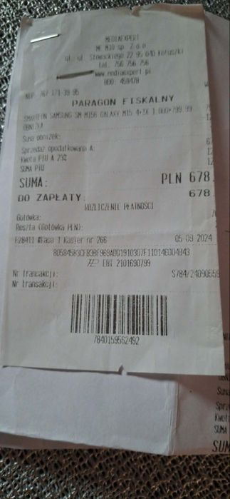 Samsung m15  5g gwarancja