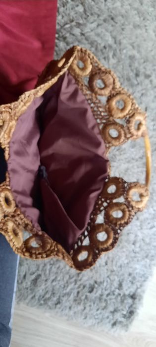 Torebka z wikliny PRL