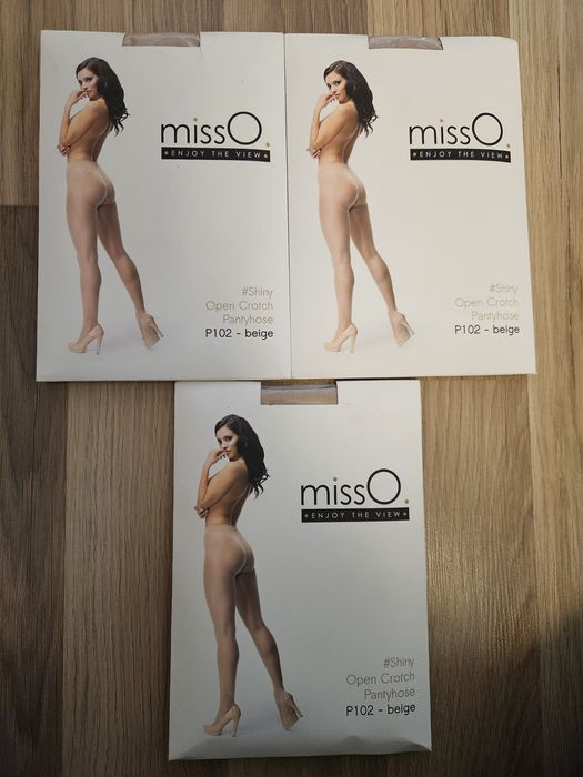 Rajstopy missO, P102, beige, open crotch S/M