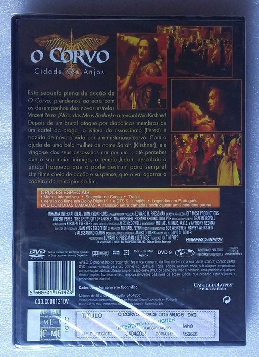 DVD O Corvo - Cidade dos Anjos (selado)
