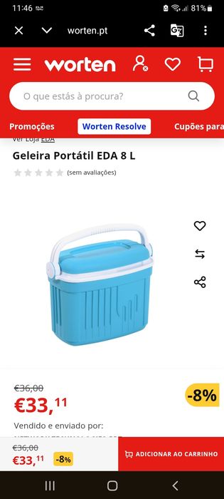 Geleira ou Glaciar marca EDA de 8 L mais duas casetes de gelo