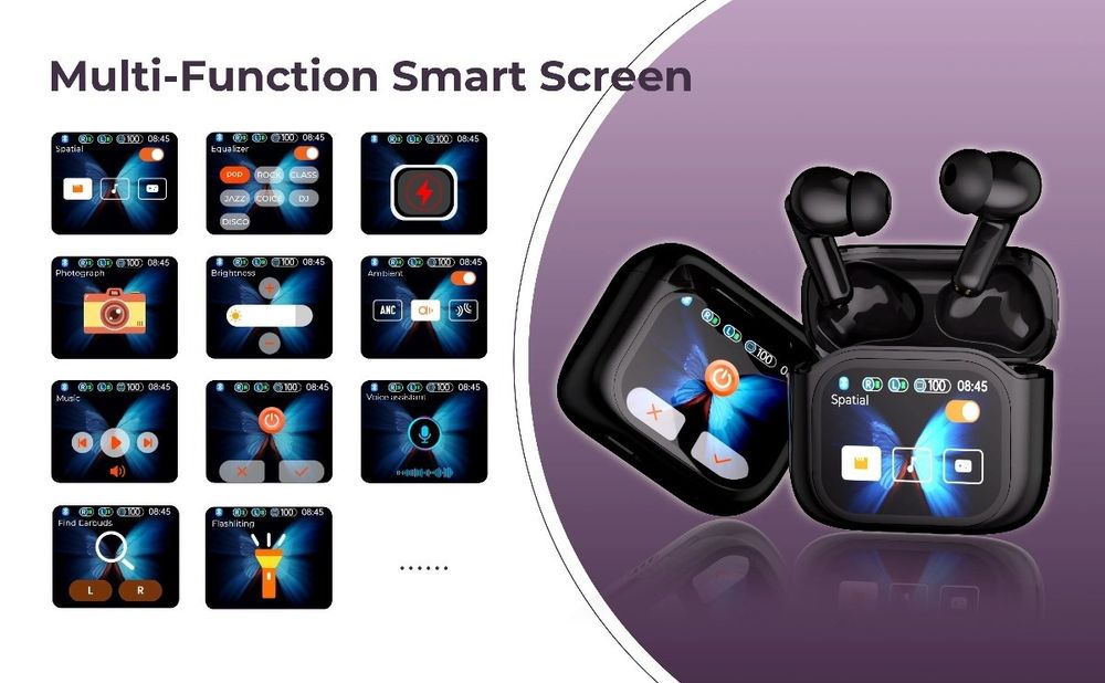 Бездротові навушники з сенсорним екраном JM19