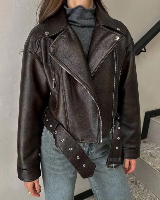 Коричнева косуха Zara, розмір XS/S