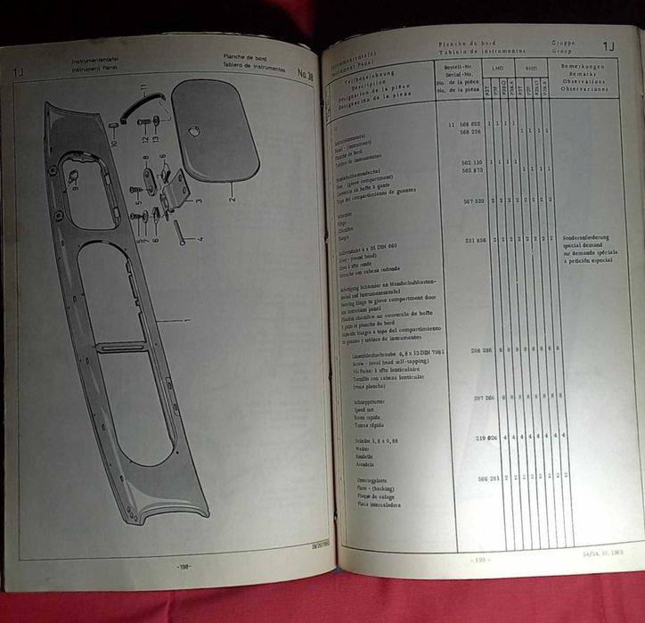 Catálogo de peças do Ford Taunus 17m