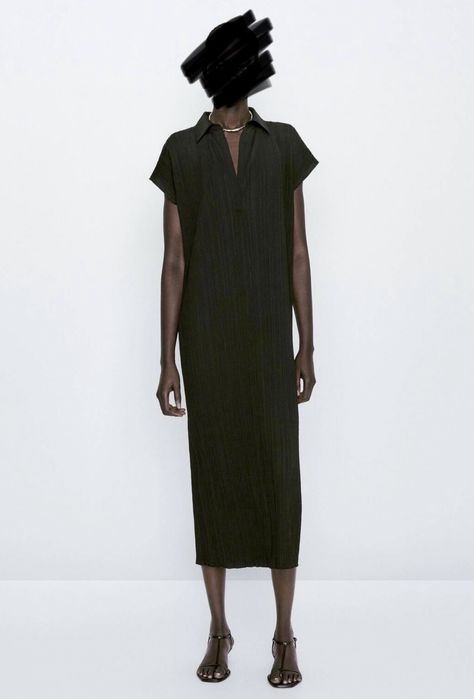 Vestido plissado Massimo Dutti