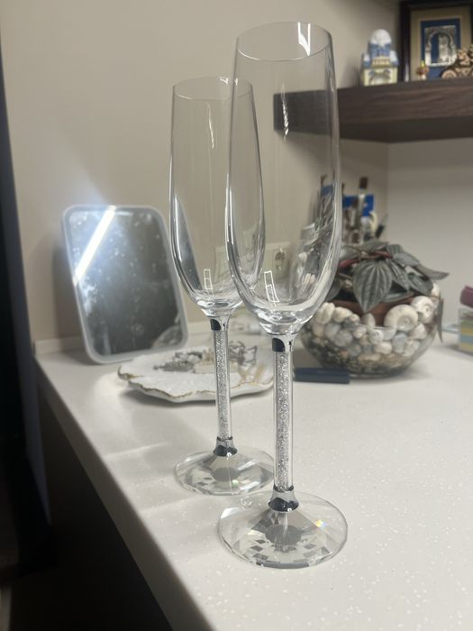 Весільні бокали з кристалами