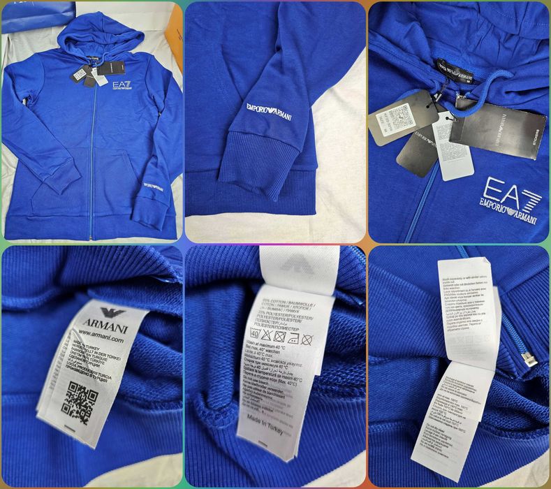 Bluza męska rozpinana kaptur ea7 maly znaczek ralph logowane