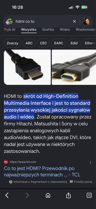 Telewizor Samsung z pilotem brak wejscia HDMI