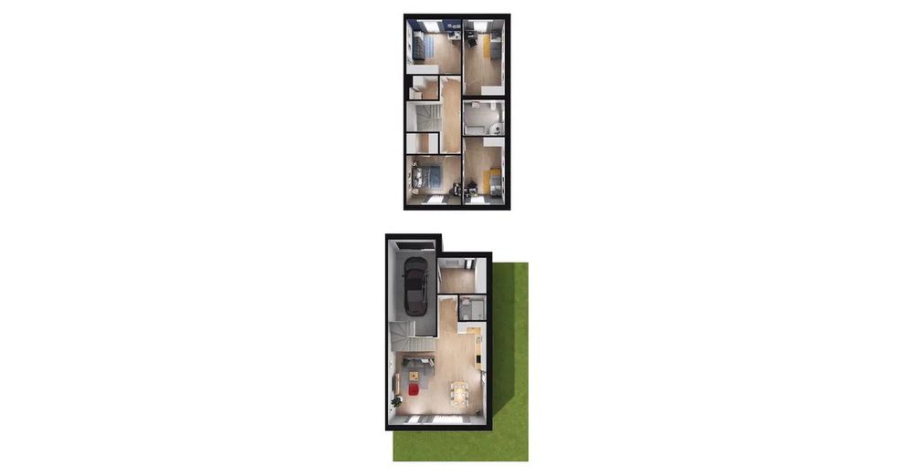 Segment skrajny 137m² + ogród 182m²